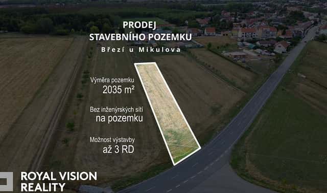 Prodej stavebního pozemku 2 035 m², Březí, okres Břeclav
