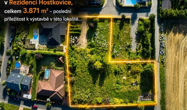 Prodej stavebního pozemku 3 871 m², Tršice – Hostkovice, okres Olomouc