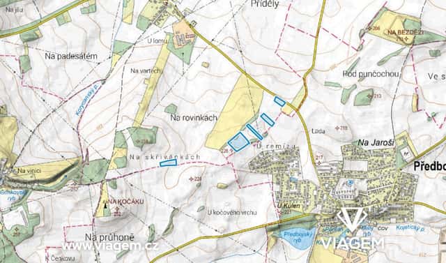 Prodej pole 5 424 m², Veliká Ves, okres Praha-východ