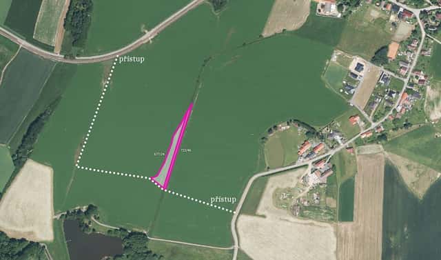 Prodej pole 3 569 m², Příkosice, okres Rokycany