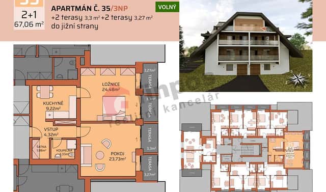 Prodej bytu 2+1 67 m², Benecko – Štěpanická Lhota, okres Semily