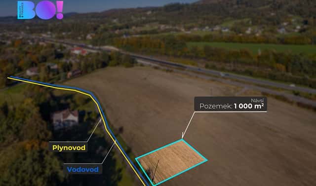 Prodej komerčního pozemku 1 000 m², Návsí, okres Frýdek-Místek