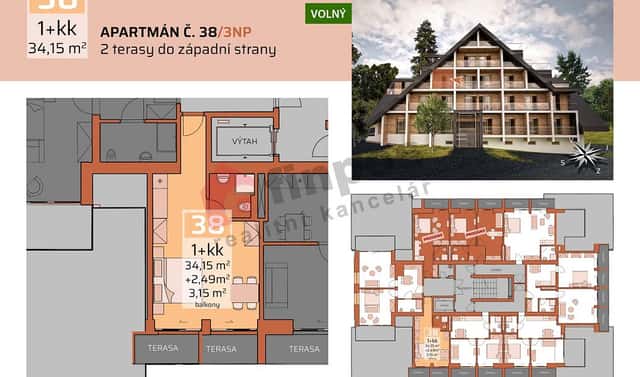 Prodej bytu 1+kk 34 m², Benecko – Štěpanická Lhota, okres Semily