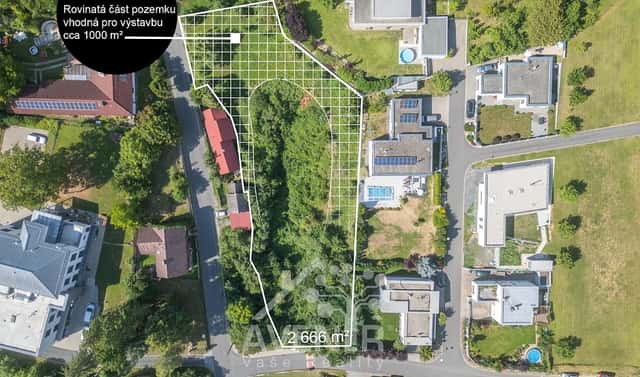 Prodej stavebního pozemku 2 666 m², Zlín – Příluky