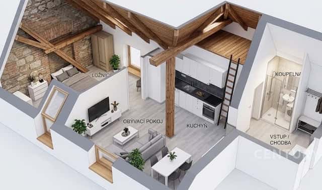 Pronájem bytu 2+kk 47 m², Řevničov, okres Rakovník