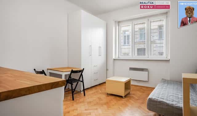 Pronájem bytu 1+kk 20 m², Antonínská, Brno – Veveří, okres Brno-město
