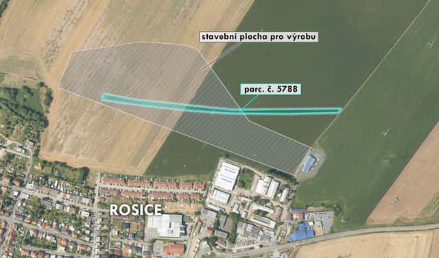 Prodej komerčního pozemku 4 881 m², Rosice, okres Brno-venkov