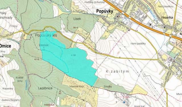 Prodej pozemku 7 335 m², Popůvky – Dýšina, okres Brno-venkov