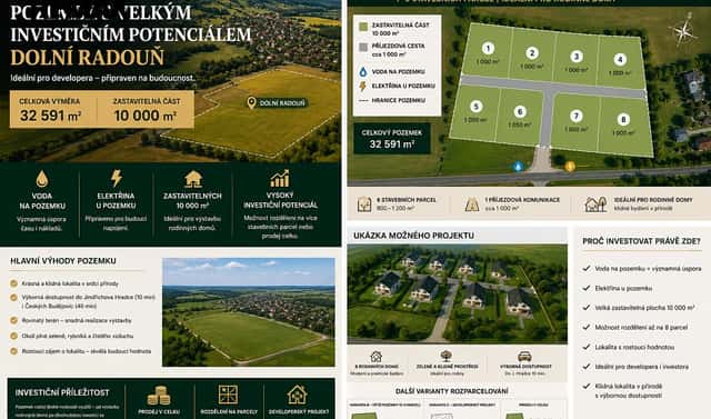 Prodej komerčního pozemku 32 591 m², Jindřichův Hradec