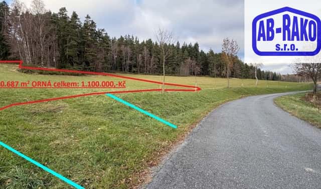 Prodej pole 10 687 m², Číměř, okres Jindřichův Hradec