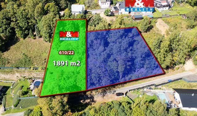 Prodej stavebního pozemku 1 891 m², Kraslice – Zelená Hora, okres Sokolov