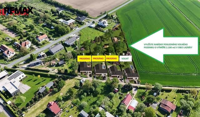 Prodej stavebního pozemku 2 100 m², Lazníky, okres Přerov