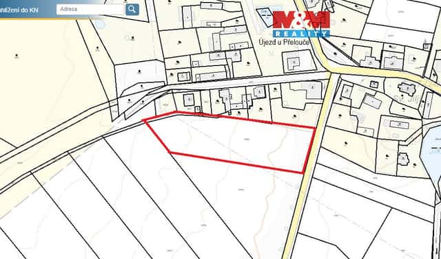 Prodej stavebního pozemku 8 659 m², Újezd u Přelouče, okres Pardubice