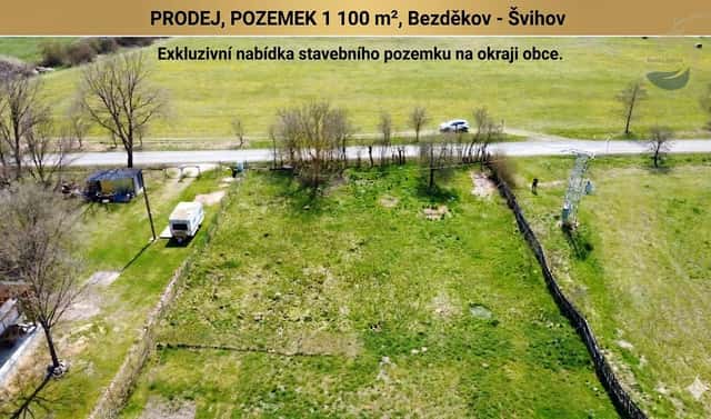 Prodej stavebního pozemku 1 100 m², Švihov, okres Klatovy