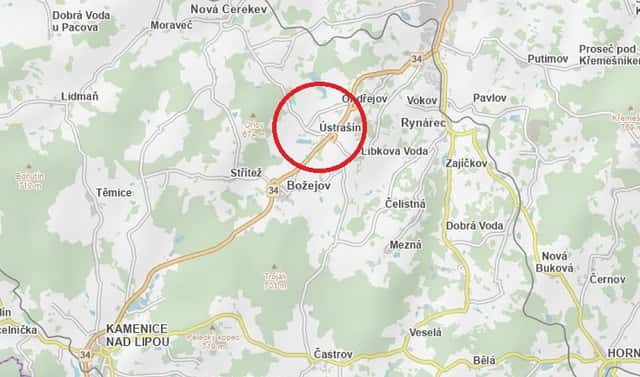 Prodej pole 17 317 m², Ústrašín, okres Pelhřimov