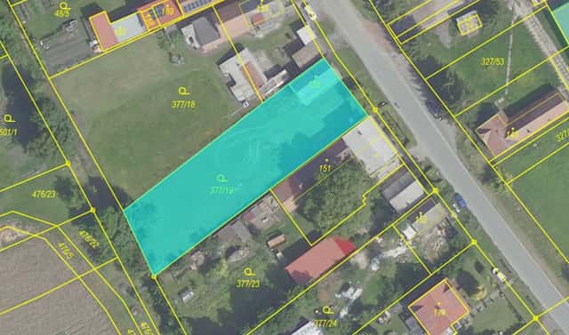 Prodej stavebního pozemku 1 227 m², Vrbice, okres Nymburk