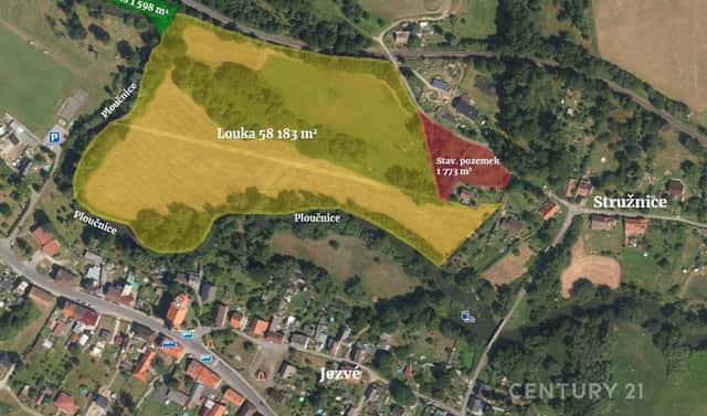 Prodej pozemku 59 956 m², Stružnice, okres Česká Lípa