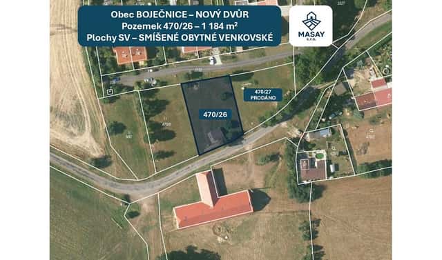 Prodej stavebního pozemku 1 184 m², Bor – Boječnice, okres Tachov