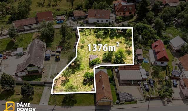 Prodej stavebního pozemku 1 376 m², Jestřabí, okres Zlín