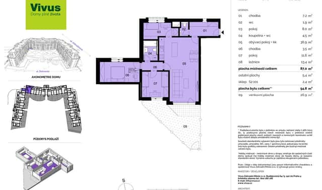 Prodej bytu 4+kk 95 m², Želivecká, Praha 10 – Záběhlice
