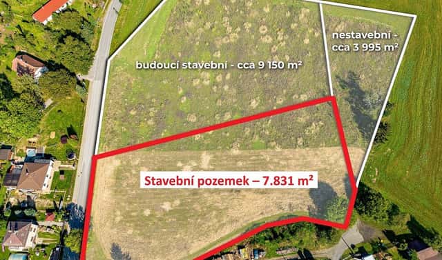 Prodej stavebního pozemku 7 831 m², Humpolec, okres Pelhřimov