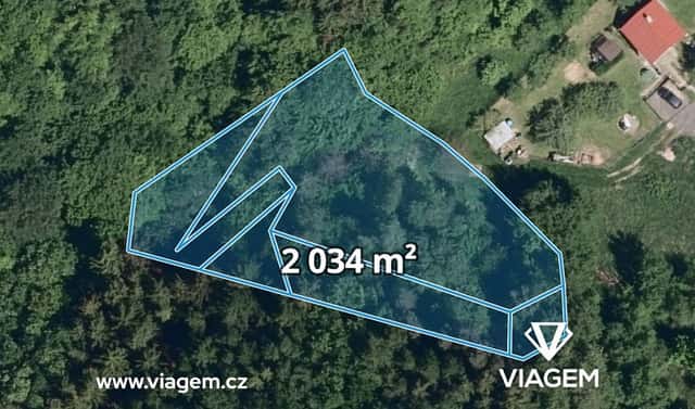 Prodej lesa 2 034 m², Podkopná Lhota, okres Zlín