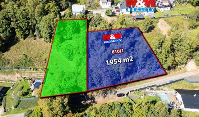 Prodej stavebního pozemku 1 954 m², Kraslice – Zelená Hora, okres Sokolov