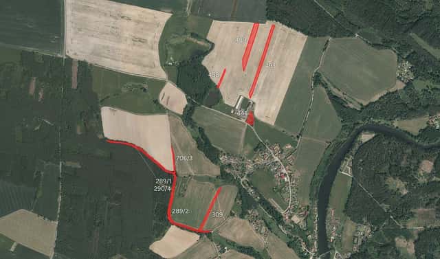 Prodej pole 10 556 m², Dobronice u Bechyně, okres Tábor