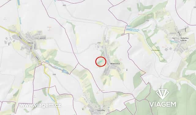 Prodej zahrady 1 698 m², Milešovice, okres Vyškov