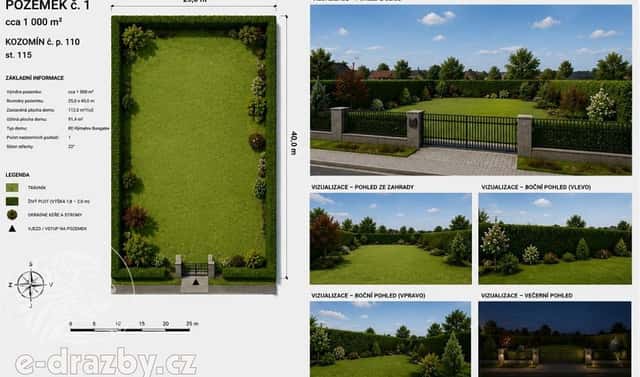 Prodej stavebního pozemku 1 000 m², Kozomín, okres Mělník