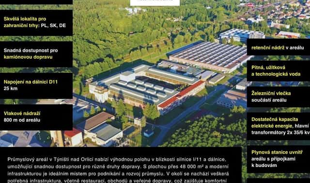 Pronájem výrobních prostor 7 800 m², V. Opatrného, Týniště nad Orlicí, okres Rychnov nad Kněžnou
