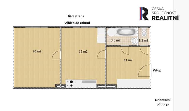 Prodej bytu 1+1 50 m², Tovární, Kryry, okres Louny