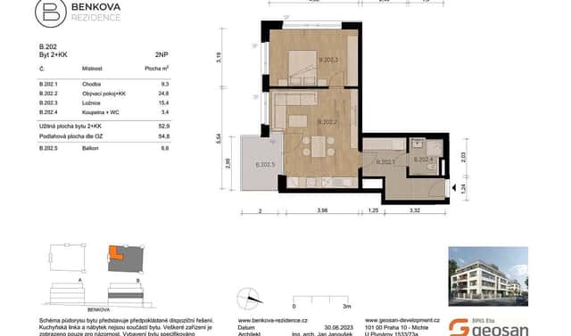 Prodej bytu 2+kk 54 m², Benkova, Praha 4 – Chodov