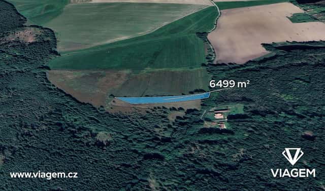 Prodej pole 1 444 m², Val, okres Tábor