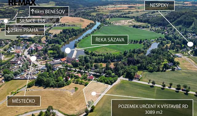 Prodej stavebního pozemku 3 089 m², Nespeky, okres Benešov