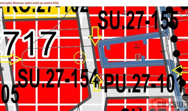 Prodej stavebního pozemku 2 198 m², Andělská, Olomouc – Nové Sady