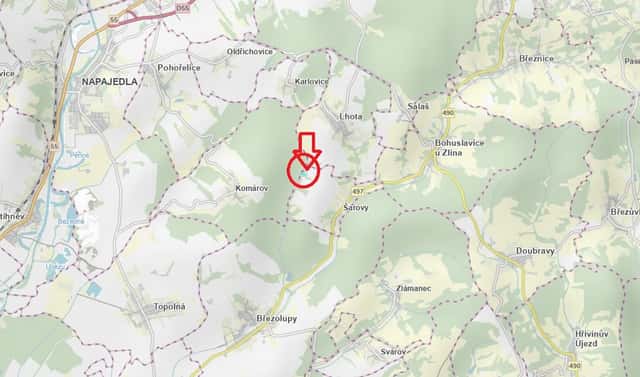 Prodej lesa 2 437 m², Lhota – Nová Huť, okres Zlín