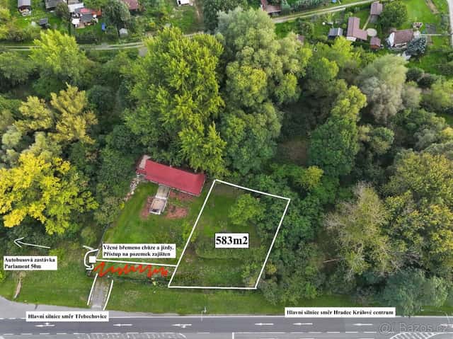 Stavební pozemek 583 m² – Hradec Králové, okres Hradec Králové