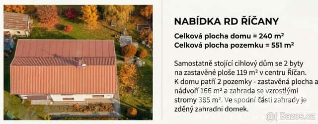 Prodej rodinného domu se 2 byty, krásnou zahradou, CENTRUM Ř, okres Praha-východ