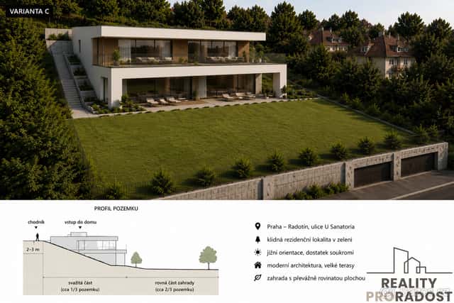 Prodej stavebního pozemku, 737m2, Praha Radotín, okres Benešov