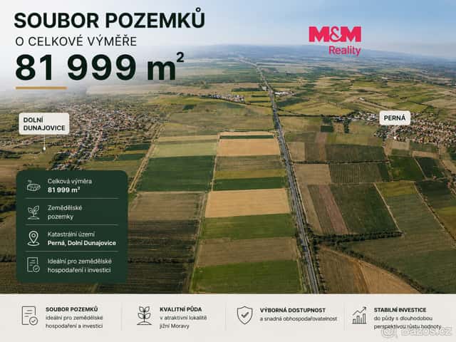 Prodej pole, 81999 m², Perná, okres Břeclav
