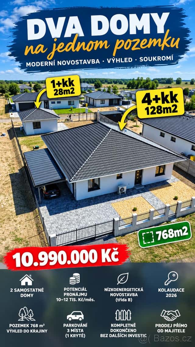 Novostavba Krhovice 4+kk a 1+kk, okres Znojmo