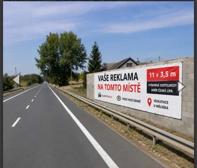 Pronájem plochy na reklamu 3.5 x11, okres Praha-východ
