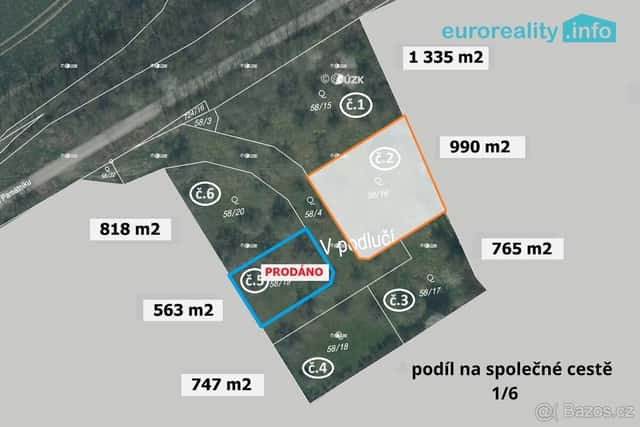 Prodej, stavební pozemek, 990 m2, Plzeň - Božkov, okres Plzeň-město