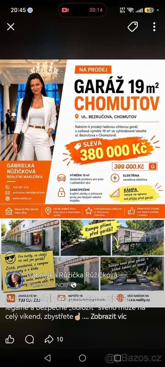 Prodám garáž, okres Chomutov