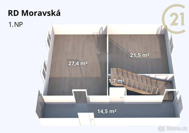 Prostorný koncový řadový dům s novou střechou, k moderniz..., okres Svitavy