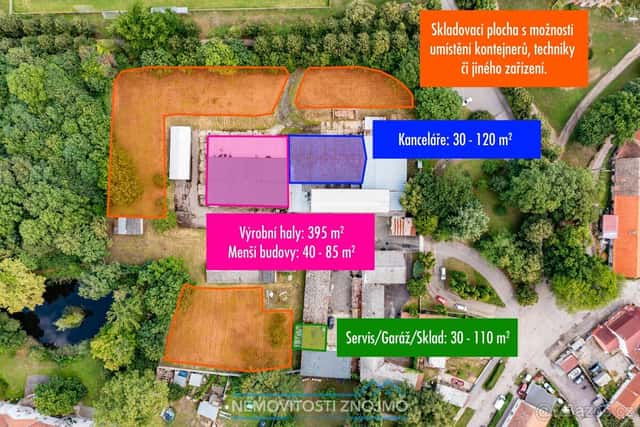 Pronájem prostor všech velikostí: haly, sklady, kanceláře, v, okres Znojmo