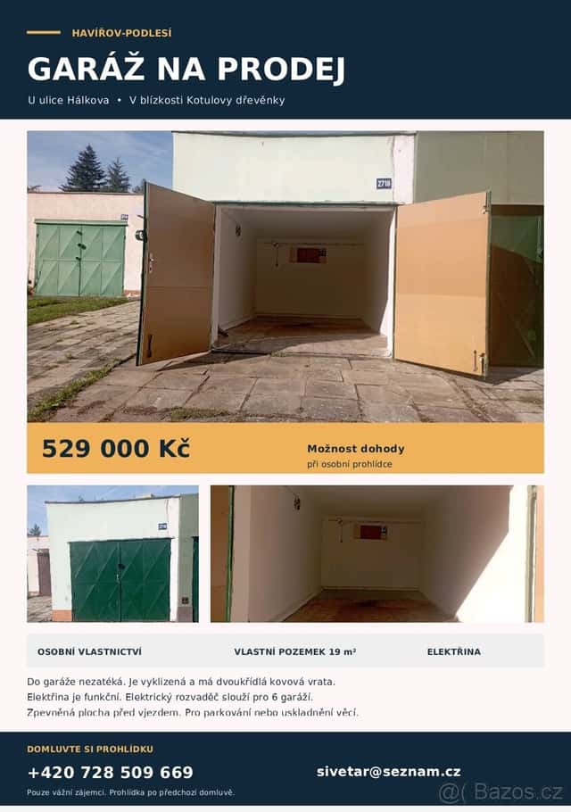 garáž na prodej, okres Karviná