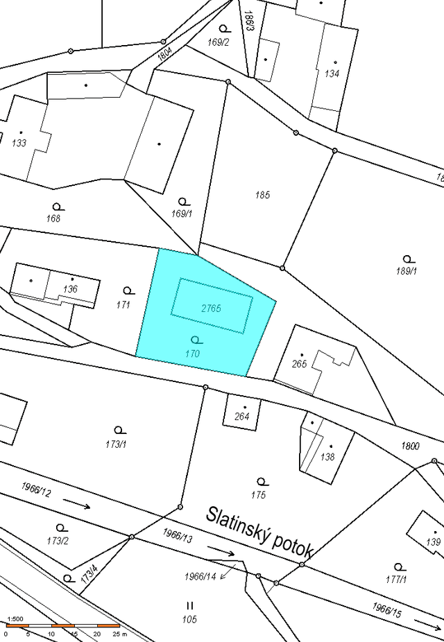 K prodeji slunný pozemek v obci Slatina nad Úpou 575 m2., okres Náchod