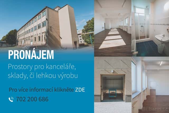 Prostory (540 m2) pro kanceláře / sklady / lehkou výrobu, okres Šumperk